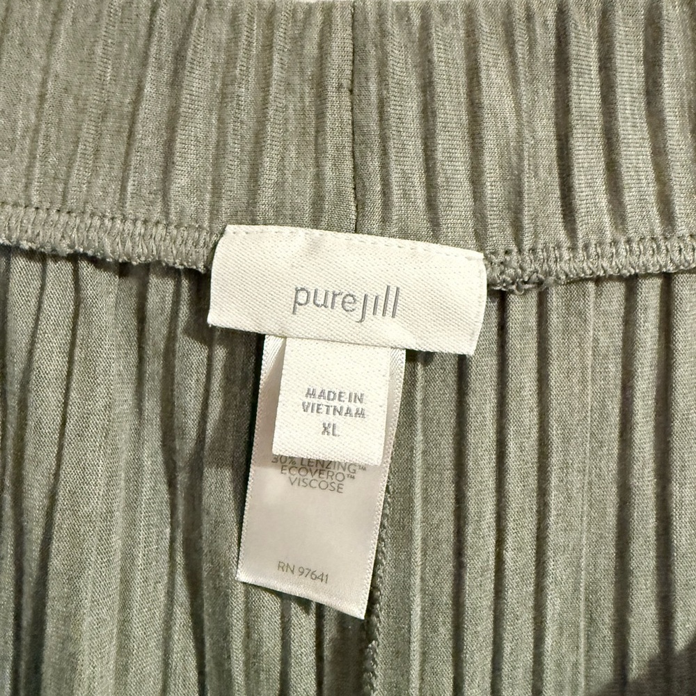 Pure Jill Wide-Leg Pants in Green - Picture 4 of 5